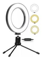 Ring Light De Mesa Iluminador De Led Tripé 6 Polegadas 16Cm