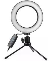 Ring Light De Mesa Iluminador De Led Tripé 6 Polegadas 16Cm