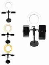 Ring Light de Mesa Portátil Com 2 Suporte Articulado Vídeo e Foto WS-868