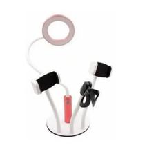 Ring Light de Mesa Suporte para Celular com Iluminador USB Led 4 em 1 Branco Tomate