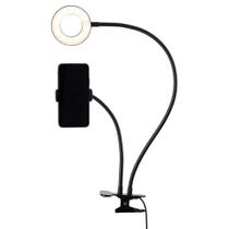 Ring Light E Suporte Para Celular Targa 2 em 1 USB - Preto