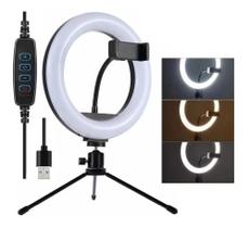 Ring Light Iluminação Profissional Led Mesa Gravar Videos 8 polegadas - QG DOS PRODUTOS