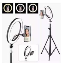 Ring Light Iluminador 10 Polegadas Com Tripé De 2.10 Metro