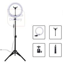 Ring Light Iluminador 26Cm/ 10 Lehmox Com Tripé 3500K-5500K