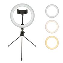 Ring Light Iluminador 8" Polegada + Mini Tripé Flexível Celular Kit TikTok