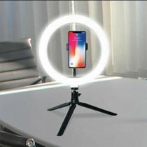 Ring Light iluminador 8 Polegadas 20 cm Com Suporte De Celular + tripé De Mesa.