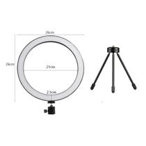 Ring Light Iluminador Anel Luz 26cm Com Mini Tripé Vídeo - PDIMPORT