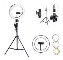 Ring Light Iluminador Anel Luz 30cm 12 Polegadas Tripé 2,1m
