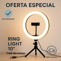 Ring Light Iluminador Anel Luz com suporte para celular 26cm 10 Polegadas 15w (tripé não incluso)