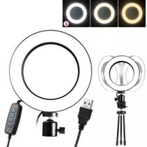 Ring Light Iluminador De Led Mini Tripe 8' Usb 20cm 6500k