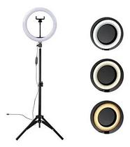 Ring Light Iluminador Led 13 Polegadas Com Tripé e Suporte Para Celular Controle de Iluminação