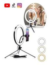 Ring Light Iluminador Led 20cm / 8 Polegadas + Tripé De Mesa +Suporte de celular