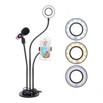 Ring Light Iluminador Led Com Suporte De Celular Microfone Ring Light Iluminador Led Com Suporte De Celular Microfone