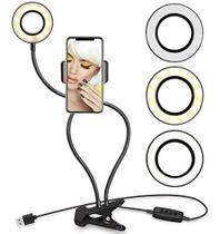 Ring Light Iluminador Led Portátil 3 Em 1 Microfone Usb Make