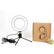 Ring Light Iluminador Luz 16cm Com Tripé de Mesa Para Fotos e Vídeos P C/ MINI TRIPE Ring Light Iluminador Luz 16cm Com Tripé de Mesa Para Fotos e Vídeos P C/ MINI TRIPE