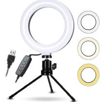 Ring Light Iluminador Luz Led Selfie Tripé Mesa