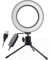 Ring Light Iluminador Selfie Makeup + Tripé De Mesa Luz Led - ring fill