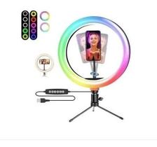ring light Kit youtuber videos suporte selfie iluminação 8 polegadas + tripé + suporte luz selfie vídeos