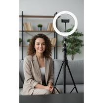 Ring Light LED 26cm C/ Tripé 2,10m, 3 Cores Luz Profissional