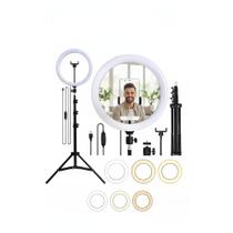 Ring Light LED 26cm Completo c/ Tripé Profissional 3 Cores