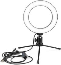 Ring Light LED 6 Polegadas com Tripé para Iluminação de Fotos e Vídeos Ring Light LED 6 Polegadas com Tripé para Iluminação de Fotos e Vídeos