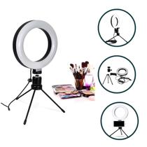 Ring Light Led De Mesa Com Usb E Apoio Para Celular