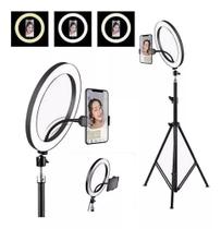 Ring Light Led Iluminador 10 Tripé Luz De Selfie P Celular