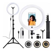 Ring Light Led Iluminador 26Cm Completo 2,1M Tripé 210Cm