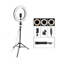 Ring Light Led Iluminador 26cm Completo 2,1m Tripé