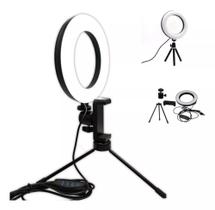 Ring Light Led Mesa Iluminador Pequena Tripé 6 Polegada Bivolt Ring Light Led Mesa Iluminador Pequena Tripé 6 Polegada Bivolt