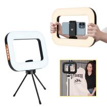 Ring Light Led Retangular Bicolor Tpfoto com Suporte para Celular