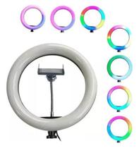 Ring Light Led Rgb Colorido 20 Centimetros+Mini Tripe Ring Light Led Rgb Colorido 20 Centimetros+Mini Tripe