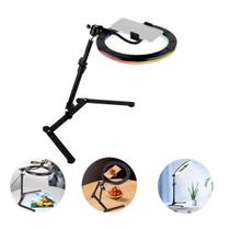 Ring Light LED RGB Colorido Tripé 30cm e Base Fotos Produtos Ring Light LED RGB Colorido Tripé 30cm e Base Fotos Produtos