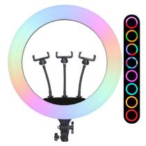 Ring Light LED RGB Iluminador 45cm com Suporte para Celular - CXB RGB 460