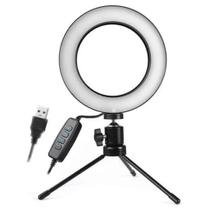 Ring light led selfie 6" com tripé luz p celular blogueira foto Ring light led selfie 6" com tripé luz p celular blogueira foto