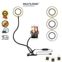 Ring Light Led Selfie gamer c/ suporte para celular e mesa profissional - Multilaser