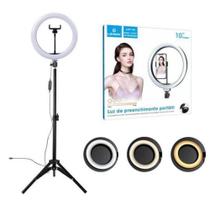 Ring Light Led Usb 10 Polegadas Com Tripé 2 Metros Ley-39 - Lehmox Ring Light Led Usb 10 Polegadas Com Tripé 2 Metros Ley-39 - Lehmox
