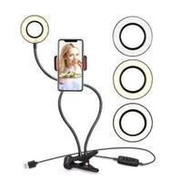 Ring Light Led USB X-Cell Kit C/Suporte De Celular e Mesa Com Controle no fio 12w Preto - XC-RL-01