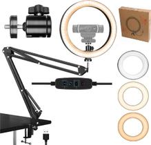 Ring Light Luz Anel Led Iluminador + Suporte Pedestal Mesa