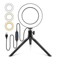 Ring light maquiagem 16cm 6 polegadas c/ tripé - Bela Home Ring light maquiagem 16cm 6 polegadas c/ tripé - Bela Home