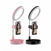 Ring Light Mesa Com Espelho Led Maquiagem Makeup Ajustável G3 - Kingleen