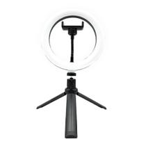 Ring Light Oex Game RL-20, com Suporte para Smartphonecm, USB, 3 Tons de Iluminação, Controle, Preto