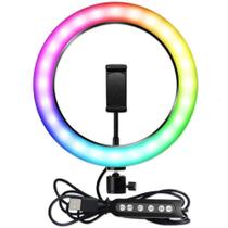 Ring Light Profissional 12 Polegadas Recarregável com RGB para Fotos Videos