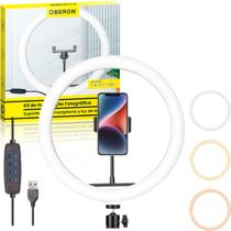 Ring Light Profissional para Celular com Suporte 12 Polegadas KNUP - OR-PL300 Ring Light Profissional para Celular com Suporte 12 Polegadas KNUP - OR-PL300