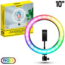 Ring Light Profissional RGB 10 Polegadas com Suporte para Celular - OR-PL10R Ring Light Profissional RGB 10 Polegadas com Suporte para Celular - OR-PL10R