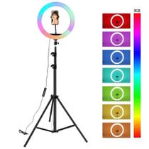 Ring Light RGB 10 Polegadas Tripe Suporte Celular 26cm Ring Light RGB 10 Polegadas Tripe Suporte Celular 26cm