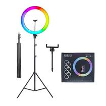 Ring Light RGB 1,6m Tripé Ajustável para Stream e Foto Ring Light RGB 1,6m Tripé Ajustável para Stream e Foto
