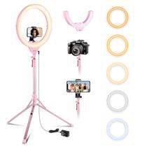 Ring Light Selfie Aureday 14" com Tripé 62" e Suporte para Celular