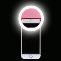 Ring Light Selfie Clip Anel LED Rosa 8cm Ring Light Selfie Clip Anel LED Rosa 8cm