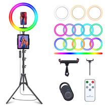 Ring Light Selfie Herrfilk 10 com Suporte e Tripé de 73cm Ring Light Selfie Herrfilk 10 com Suporte e Tripé de 73cm
